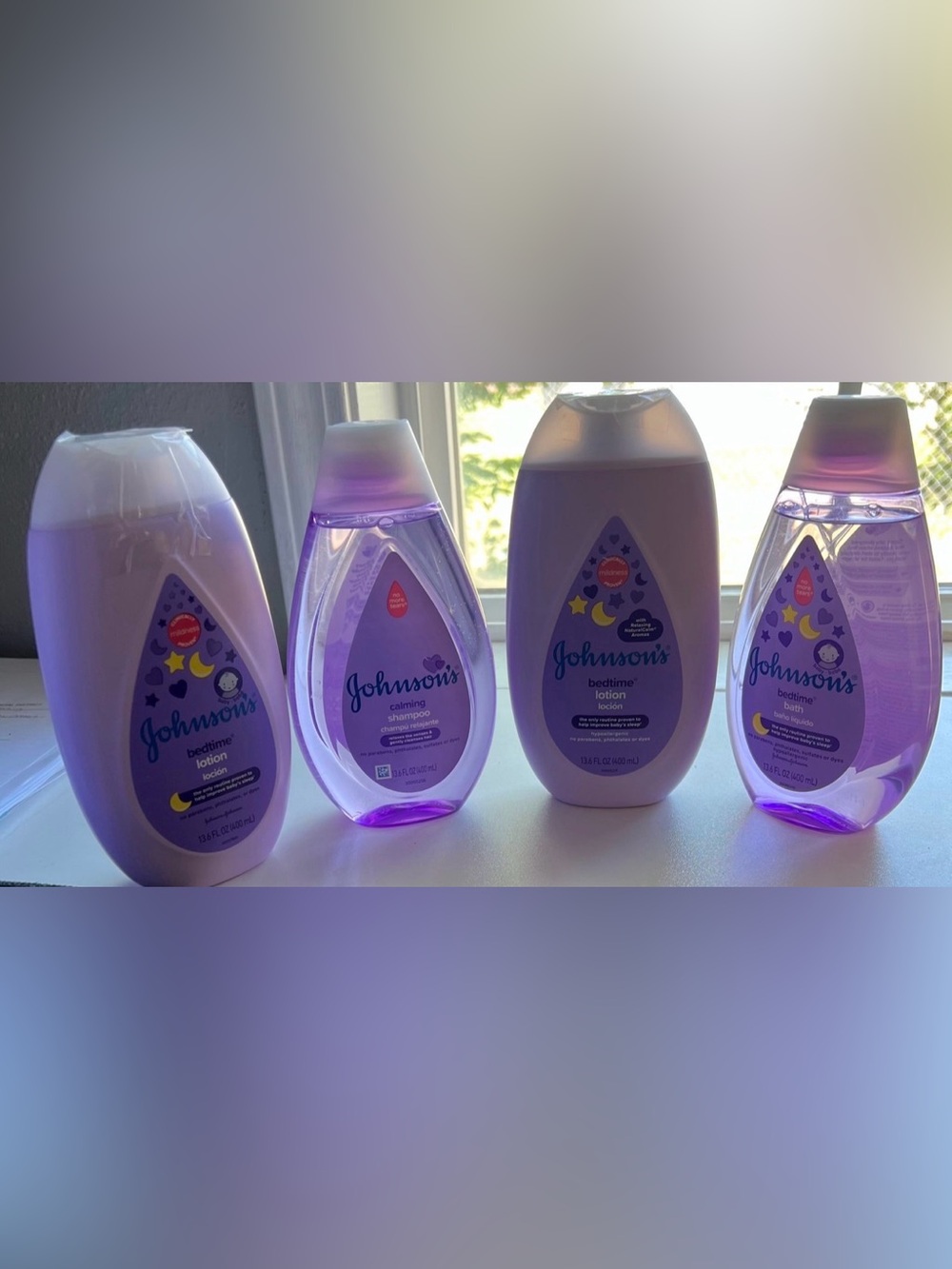 Johnson’s Baby Bedtime Calming Bath, Shampoo & Lotion Bundle Of 4 Bottles Total